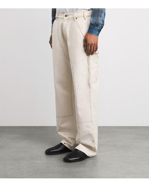 CHERRY LA Gray Cotton Paint Splatter Carpenter Trousers for men