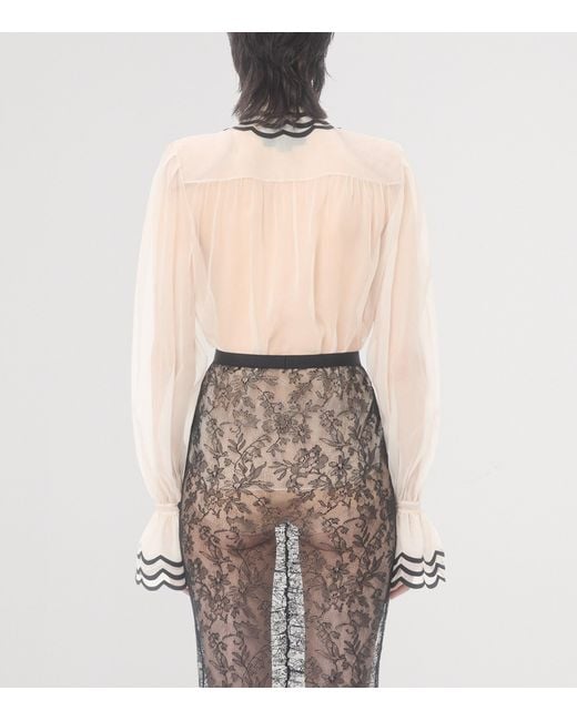 Valentino White Silk Embroidered Shirt