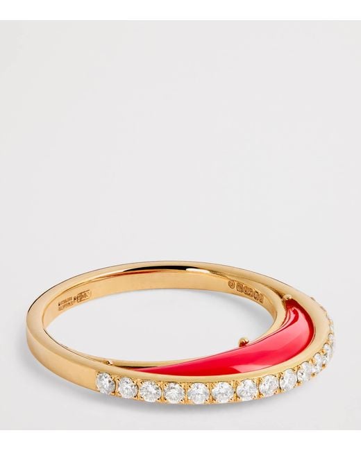 L'Atelier Nawbar Metallic And Diamond Bloop Moon Lot N*91 Ring