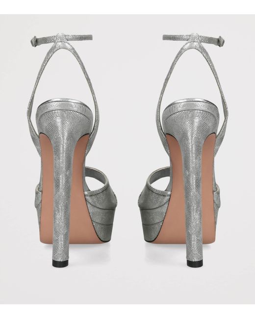 Aquazzura White Leather Divine Sandals 130