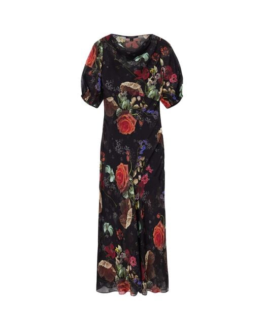 AllSaints Black Floral Print Tiwa Maxi Dress