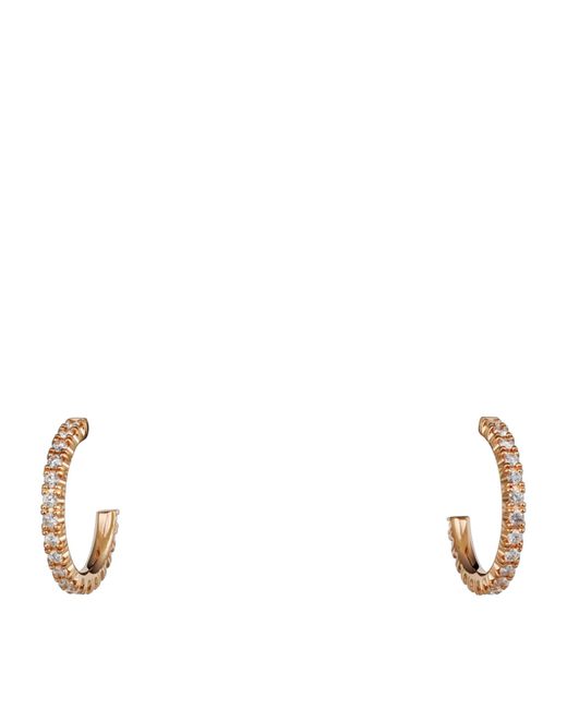 Cartier Metallic Small Rose Gold And Diamond Étincelle De Hoop Earrings