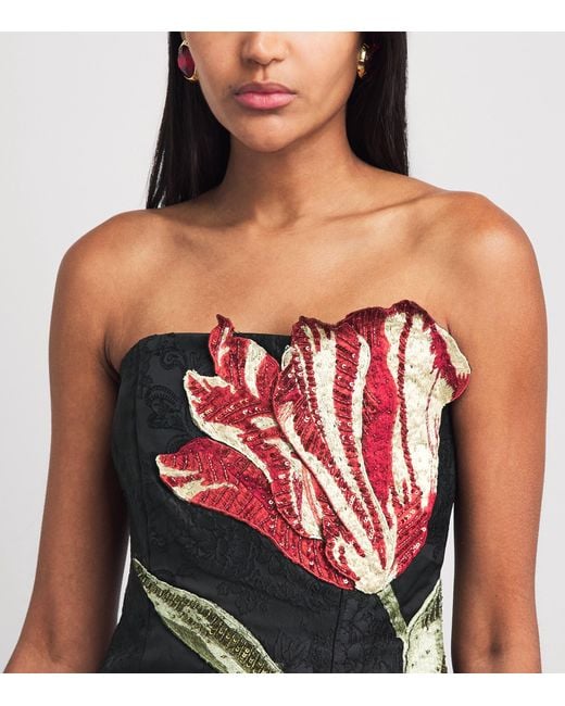 Alice + Olivia Red Embellished Katia Mini Dress