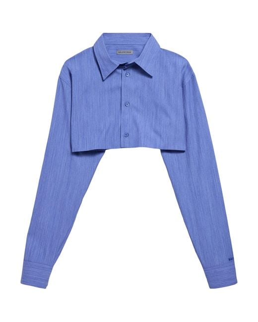 Balenciaga Blue Cropped Shirt