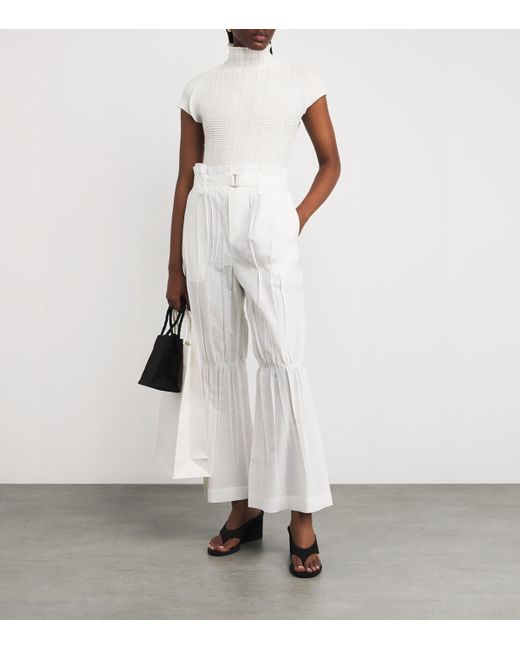 Issey Miyake White Wooly Pleats Top