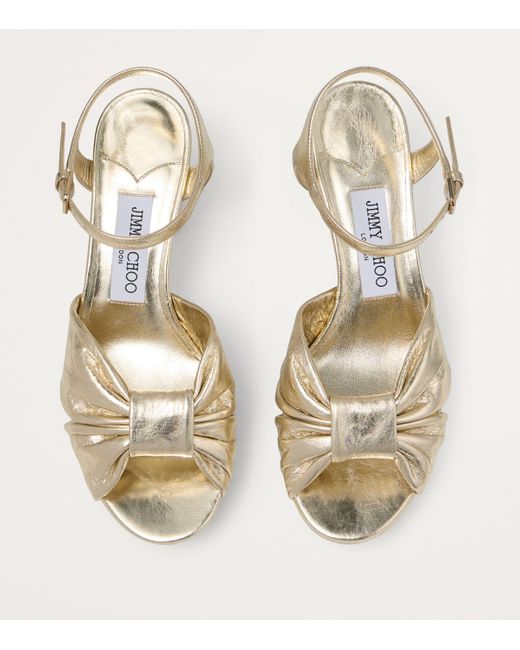 Jimmy Choo Metallic Heloise 80 Leather Heeled Sandals