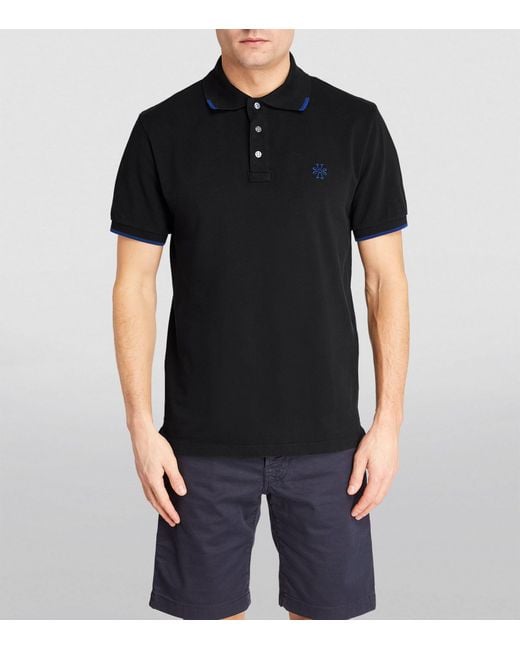 Jacob Cohen Black Cotton Piqué Logo Polo Shirt for men