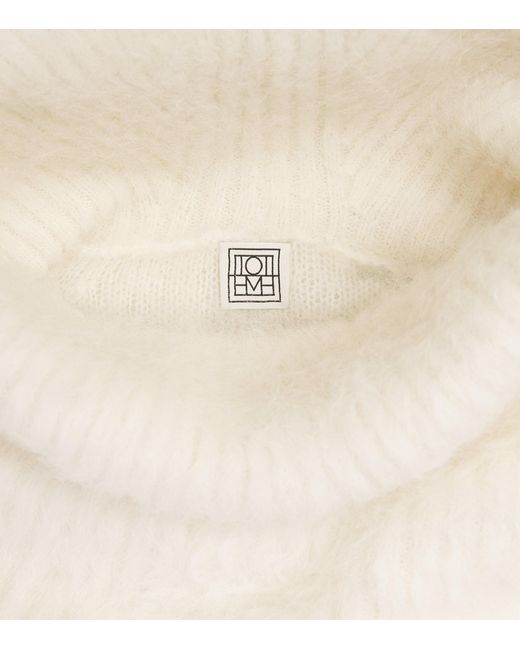 Totême  White Alpaca-Blend Funnel-Neck Sweater