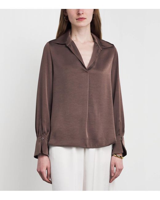 Claudie Pierlot Brown Satin Blouse