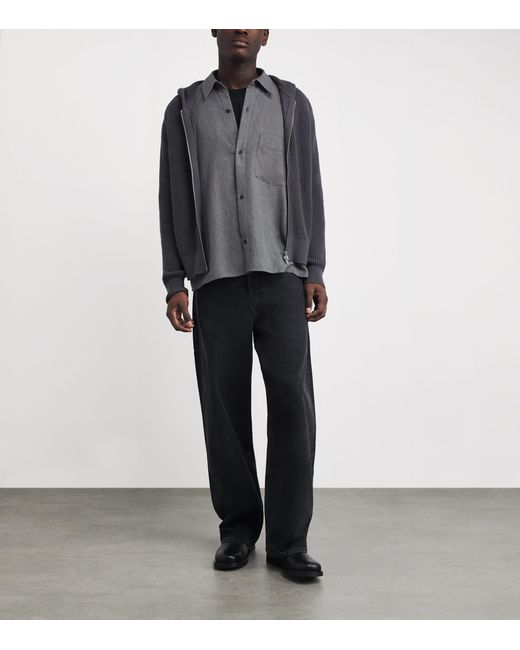 Won Hundred Gray Check Maza Shirt for men
