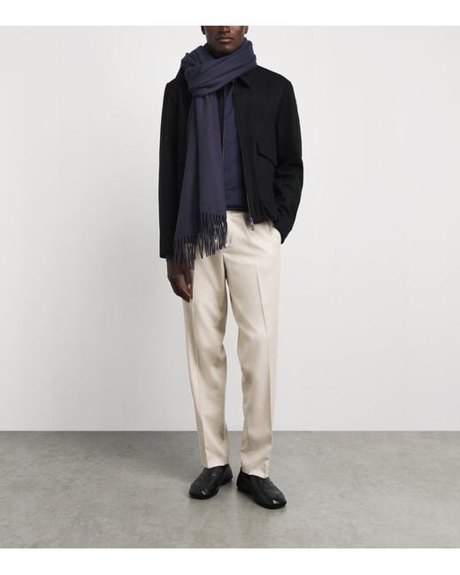 Johnstons Blue Cashmere Stole for men
