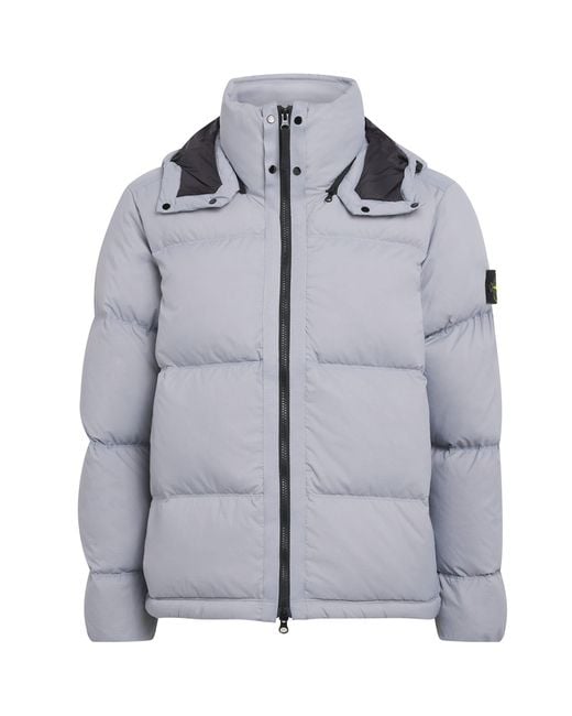 Stone Island Gray Down Puffer Jacket for men