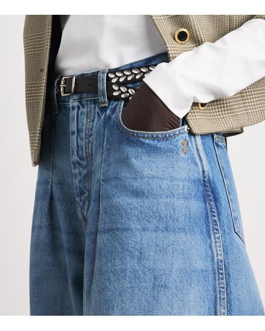Jacquemus Blue Pleated Barrel Jeans