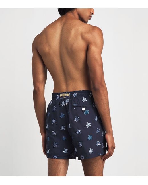Vilebrequin Blue Embroidered Turtle Swim Shorts for men