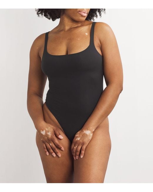 Skims Black Fits Everybody Square Neck Bodysuit