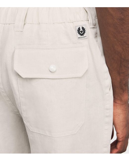 Belstaff White Linen Forge Trousers for men
