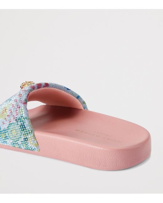 Kurt Geiger Blue Meena Eagle Slides