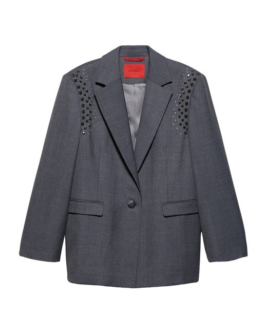 MAX&Co. Blue Oversized Embellished Blazer