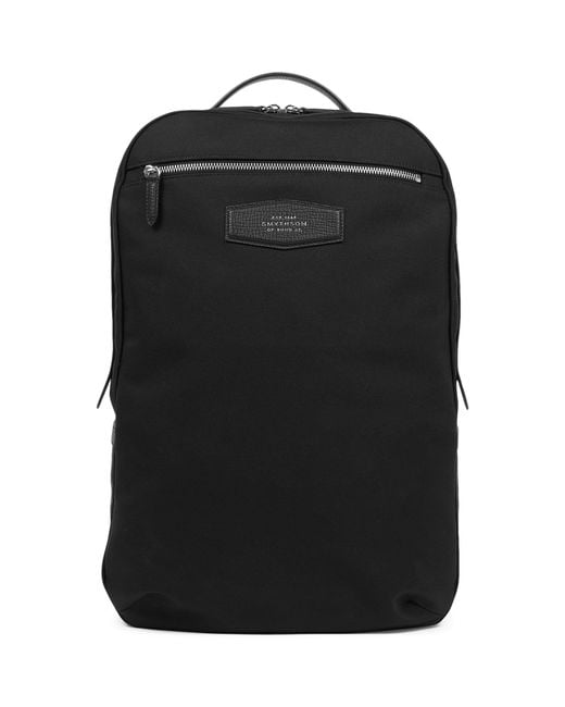 Smythson Black Canvas Norton Backpack for men