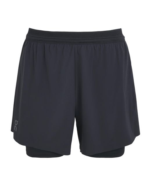 On Shoes Blue 5” Performance 2/1 Shorts for men