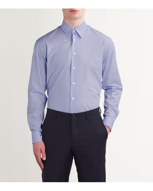 Giorgio Armani Blue Cotton Poplin Shirt for men