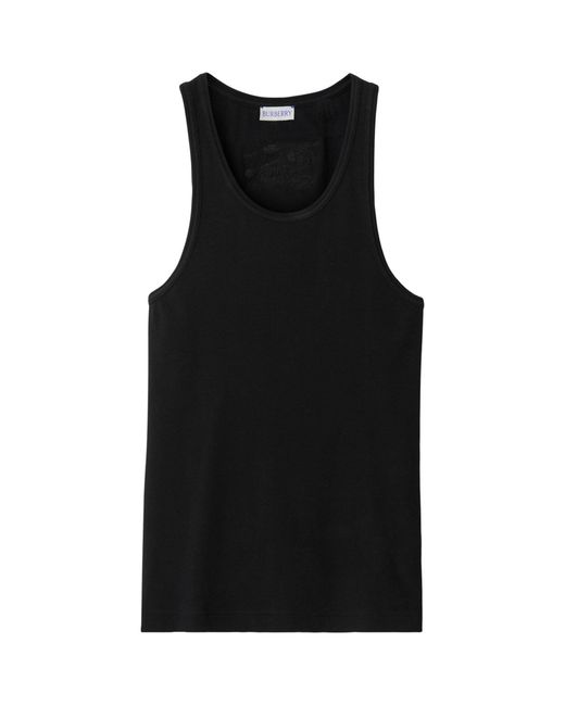 Burberry Black Stretch-cotton Ekd Vest for men