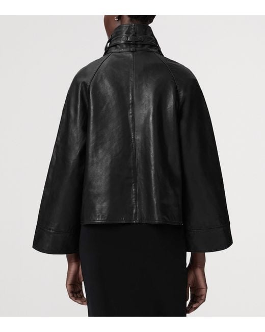 AllSaints Black Leather Rhodes Jacket