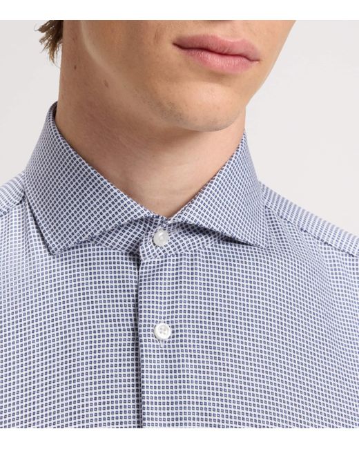 Boss Purple Cotton Slim Shirt for men