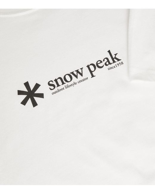 Snow Peak White Cotton Logo T-shirt for men