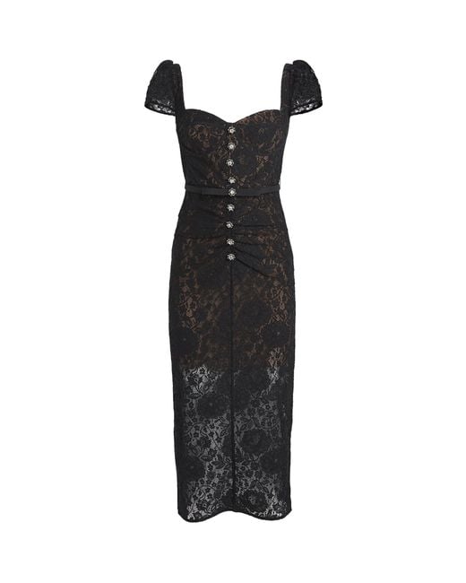 Self-Portrait Black Lace Midi Dress