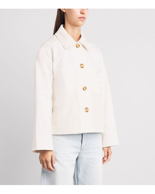 Barbour White Stretch-Cotton Cloverdale Jacket