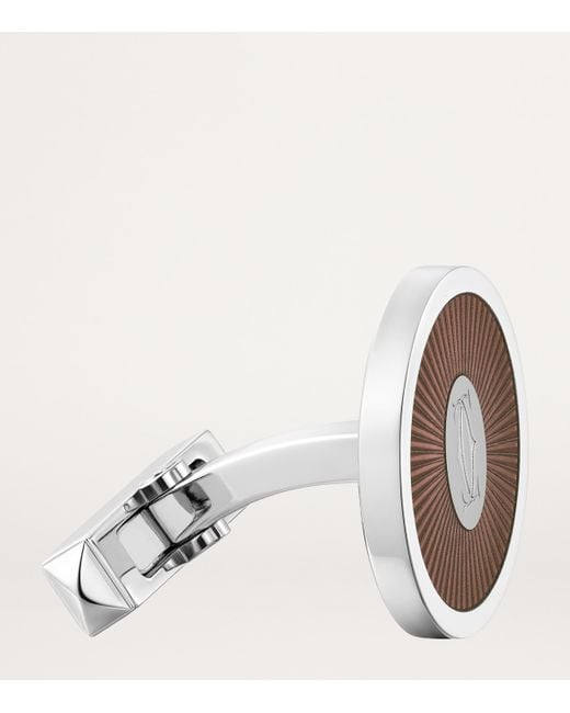 Cartier Metallic Sterling And Lacquer Double C De Cufflinks for men