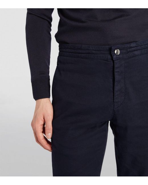 Bogner Blue Linen-blend Drawstring Trousers for men