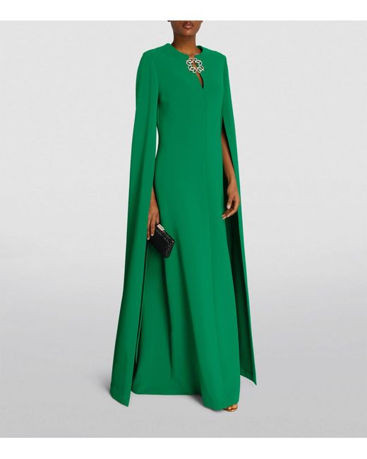 Elie Saab Green Embellished Cady Gown