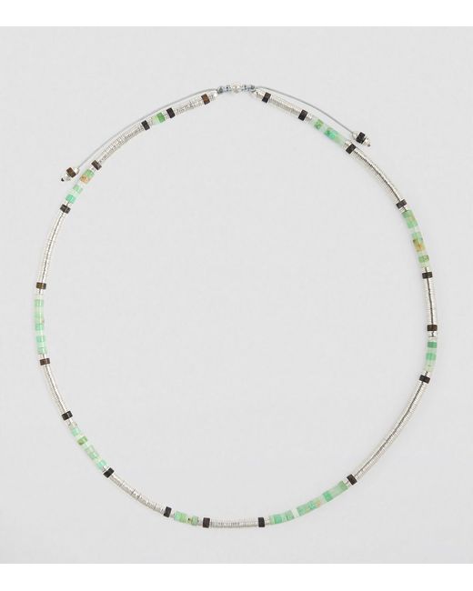 MAOR Metallic Sterling Silver And Chrysoprase Sonoran Necklace for men