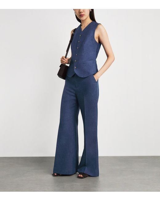 Polo Ralph Lauren Blue Linen-Cotton Waistcoat