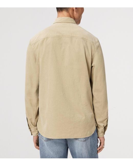 AllSaints Natural Cotton Corduroy Birchwood Shirt for men