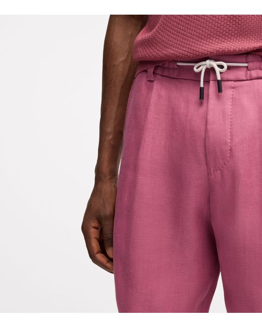 Boss Linen Tapered Shorts for men