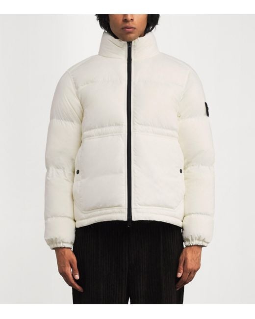 Stone Island Ripstop Down Puffer Jacket in White for Men Lyst UK