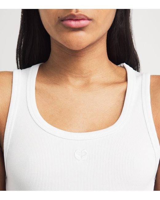 Maje White Stretch-Cotton Logo Tank Top