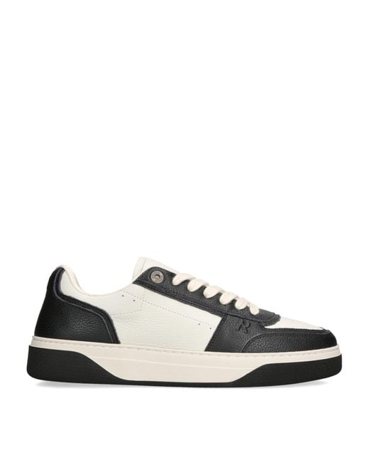 Represent Black Tumbled Leather Initial Sneakers for men