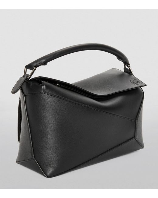 Loewe Black Leather Puzzle Edge Top-Handle Bag