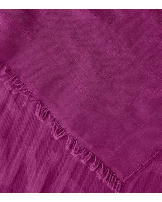 Weekend by Maxmara Purple Cotton Jacquard Scarf