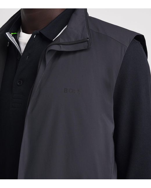 Boss Blue Water-Resistant Logo Gilet for men