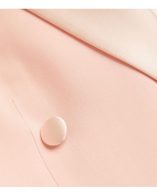 Kiton Pink Satin-detail Double-breasted Blazer