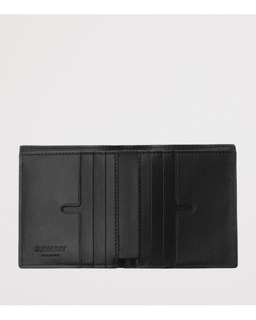 Burberry Black City Check Folding Card Holder for men