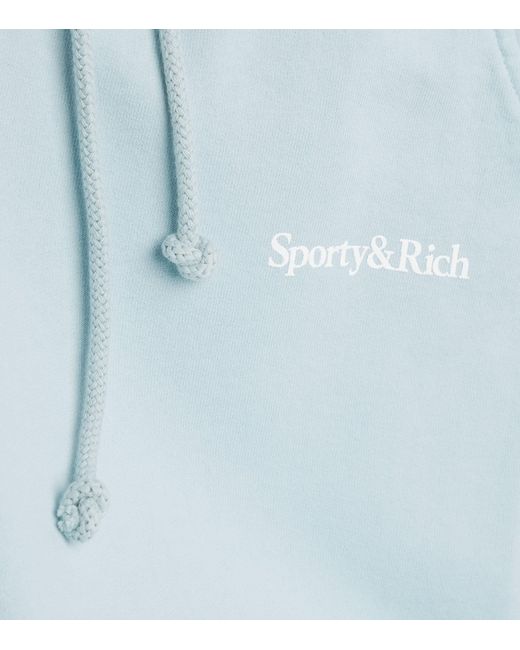 Sporty & Rich Blue Cotton Logo Sweatpants