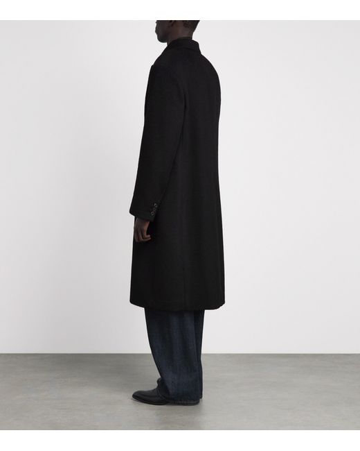Our Legacy Black Mohair-Blend Whale Overcoat for men