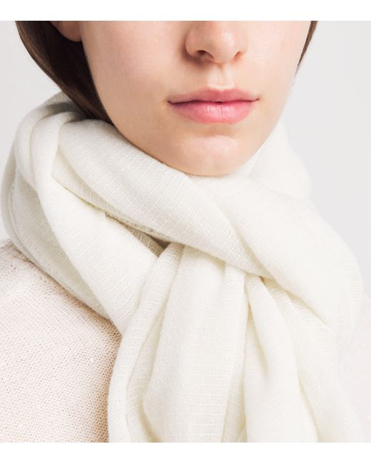 Fabiana Filippi White Merino-Cashmere Sequin Scarf
