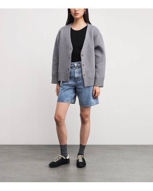 Claudie Pierlot Blue Denim Bermuda Shorts